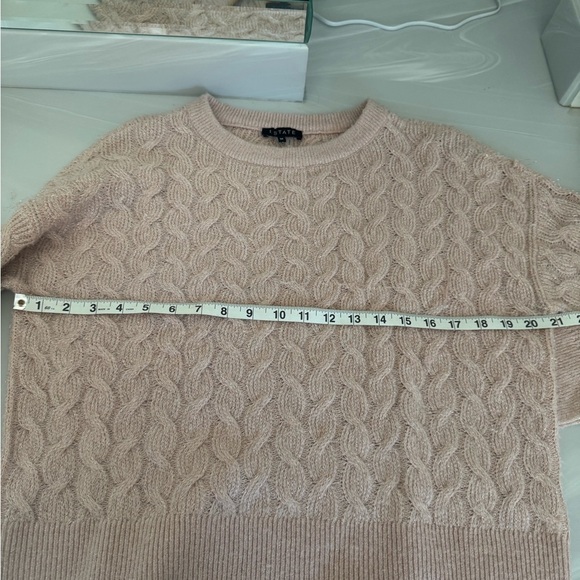 1. State Women's Cable Knit Sweater - Pink US M - Picture 8 of 9